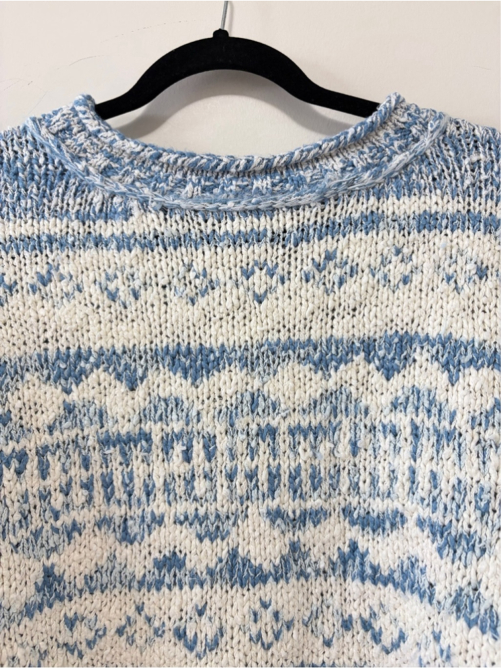 FREE PEOPLE - DANI PATTERN SWEATER IN CLOUD COMBO Size M - Picture 8 of 13